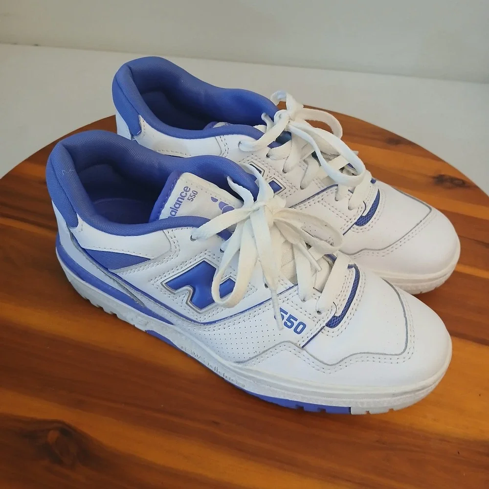 New Balance 550 Mens 6 White Blue Running Shoes Sneakers BBW550WB